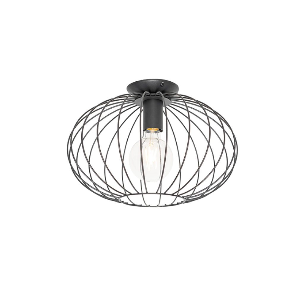 plafondlampen zwart Margarita Staal Zwart Ga voor tijdloos design met onze De kap is mooi open afgewerkt wat er zorgt dat je een prachtig lichteffect krijgt aan