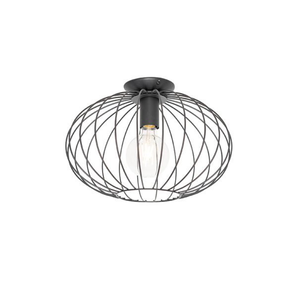 plafondlampen zwart Margarita Staal Zwart Ga voor tijdloos design met onze De kap is mooi open afgewerkt wat er zorgt dat je een prachtig lichteffect krijgt aan