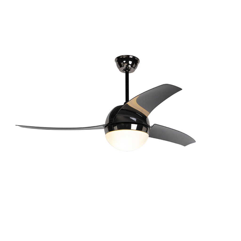plafondventilator Plafondventilator met afstandsbediening Bora 52 GlasKunststofStaal Chroom Houd het hoofd koel deze prachtige ventilator Geniet van de frisse