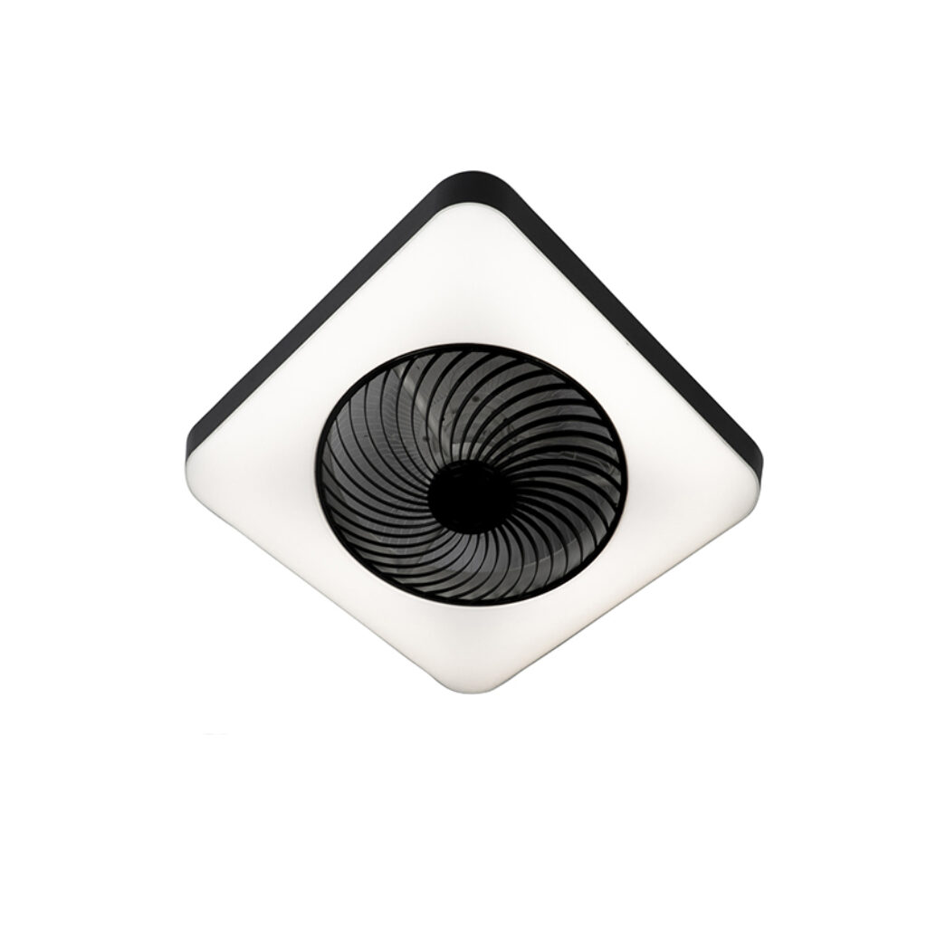 plafondventilator Plafondventilator vierkant zwart incl. LED dimbaar Climo KunststofStaal Zwart is een super fijne multifunctionele plafondventilator. Hij