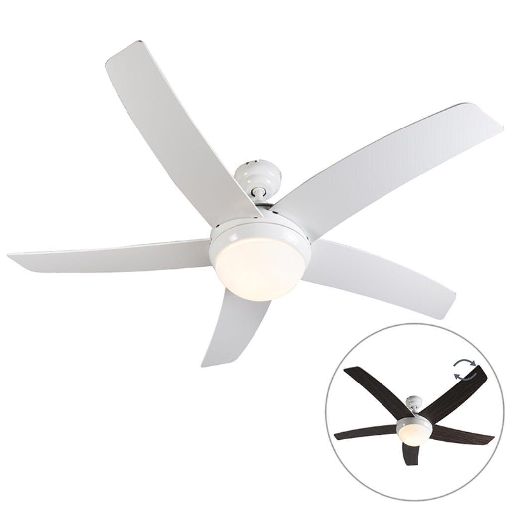 plafondventilator Plafondventilator wit met afstandsbediening Cool 52 GlasHoutStaal Wit Houd het hoofd koel deze prachtige ventilator Geniet van de frisse wind