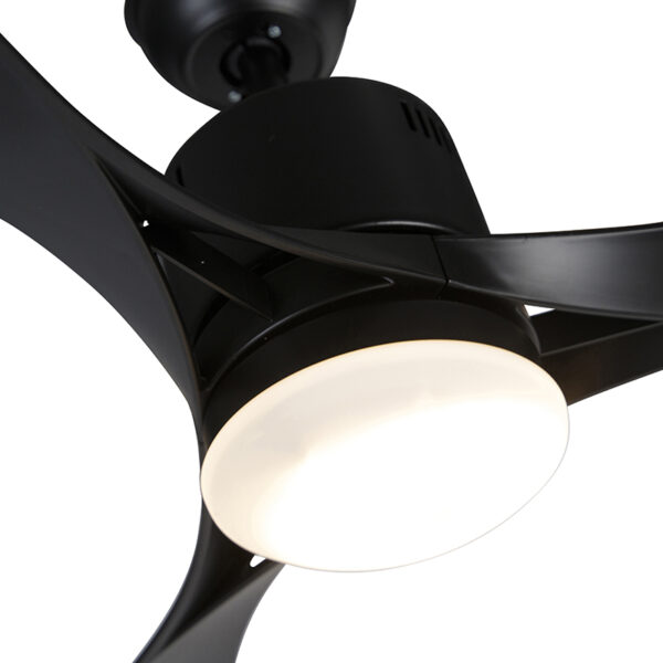 Plafondventilator zwart incl. LED en afstandsbediening - Kolm - Afbeelding 2