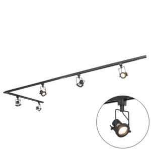 railsysteem Industrieel met 5 spots zwart Suplux AluminiumStaalKunststof Zwart Deze stoere passen super goed in een industrieel interieur. Of heb jij juist