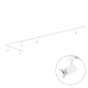 railsysteem Modern met 5 spots wit Jeany AluminiumStaal Wit is oplossing voor mooie verlichting in jouw interieur. Het een waardoor je zelf kan bepalen waar jij