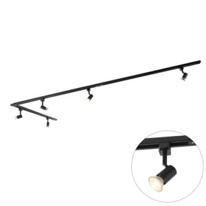 railsysteem Modern met 5 spots zwart Jeany AluminiumStaal Zwart is oplossing voor mooie verlichting in jouw interieur. Het een waardoor je zelf kan bepalen waar