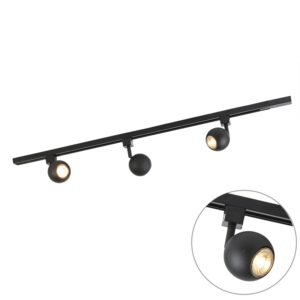 railsysteem Smart modern zwart incl. 3 Wifi GU10 Gissi AluminiumStaal Zwart Dit met drie strakke ronde railspots is een waardige toevoeging aan je Door zijn