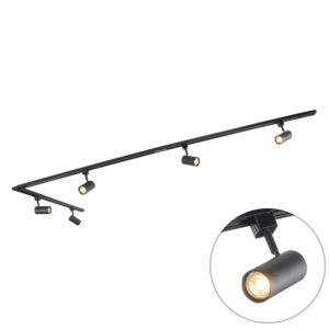 railsysteem Smart zwart 5 spots incl. Wifi GU10 Jeana Staal Zwart Dit met vijf moderne railspots is een mooie toevoeging aan je De lamp 286 cm lang en 12 hoog.