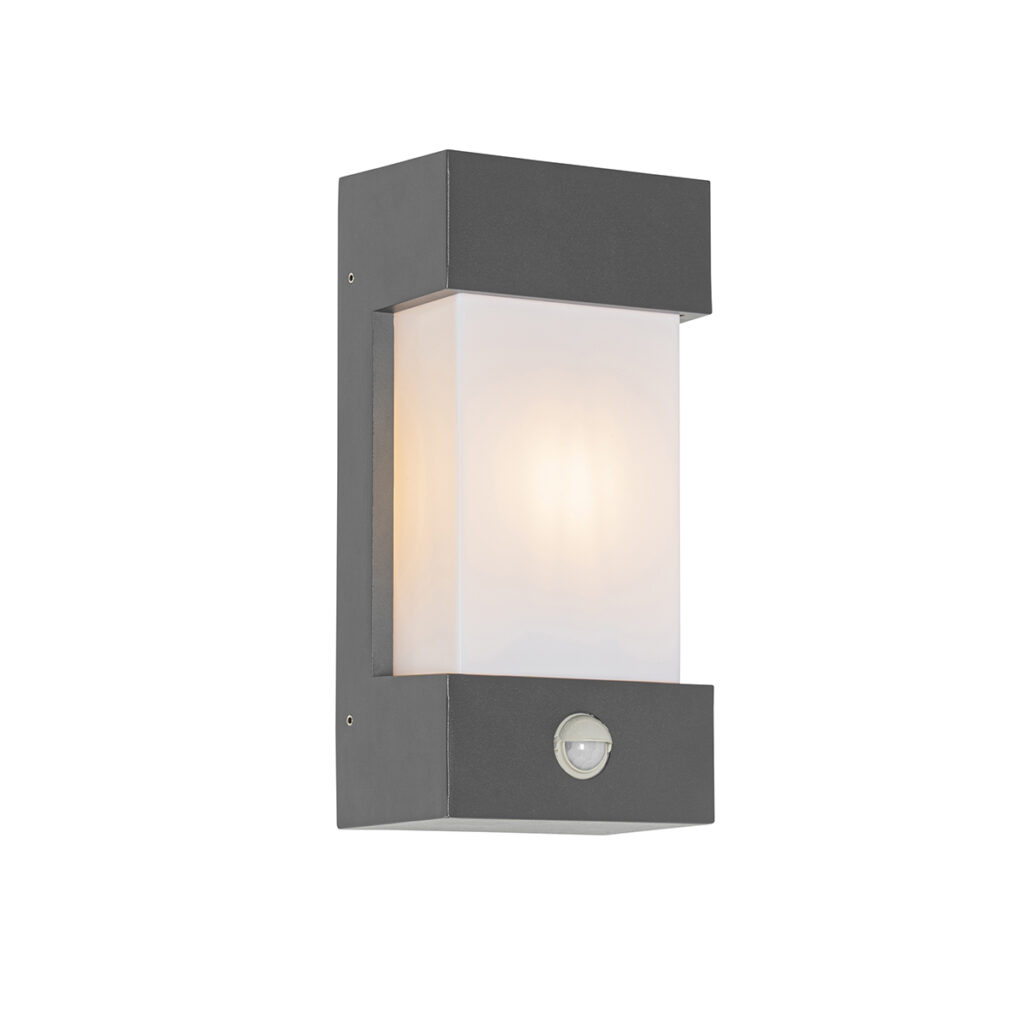 sensorlampen Buiten wandlamp donkergrijs IP54 bewegingssensor Tide AluminiumKunststof Donkergrijs