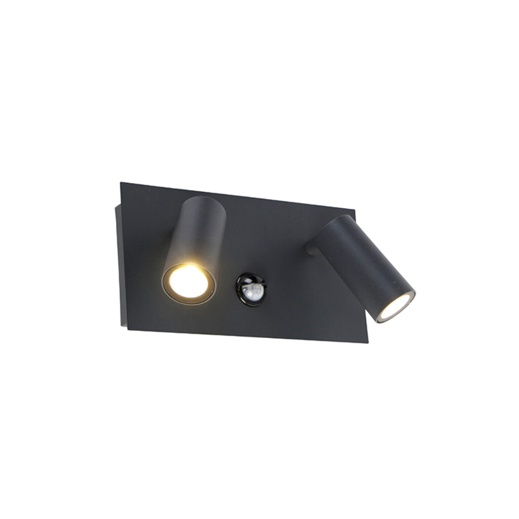 sensorlampen Buiten wandlamp donkergrijs IP54 incl. LED bewegingssensor Simon Staal Donkergrijs is een moderne met twee lichtbronnen die je zelf in de goede