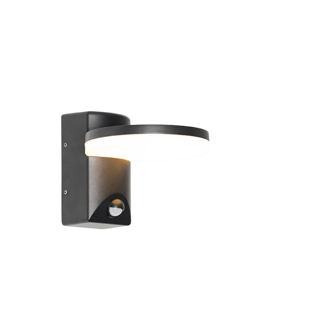 sensorlampen Buiten wandlamp zwart incl. LED IP54 bewegingssensor Esmee Aluminium Zwart Less is Dat bewijst opnieuw. Zijn eenvoudige design zorgt ervoor dat het
