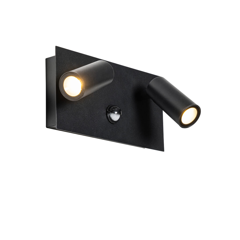 sensorlampen Buiten wandlamp zwart incl. LED Simon Staal Zwart