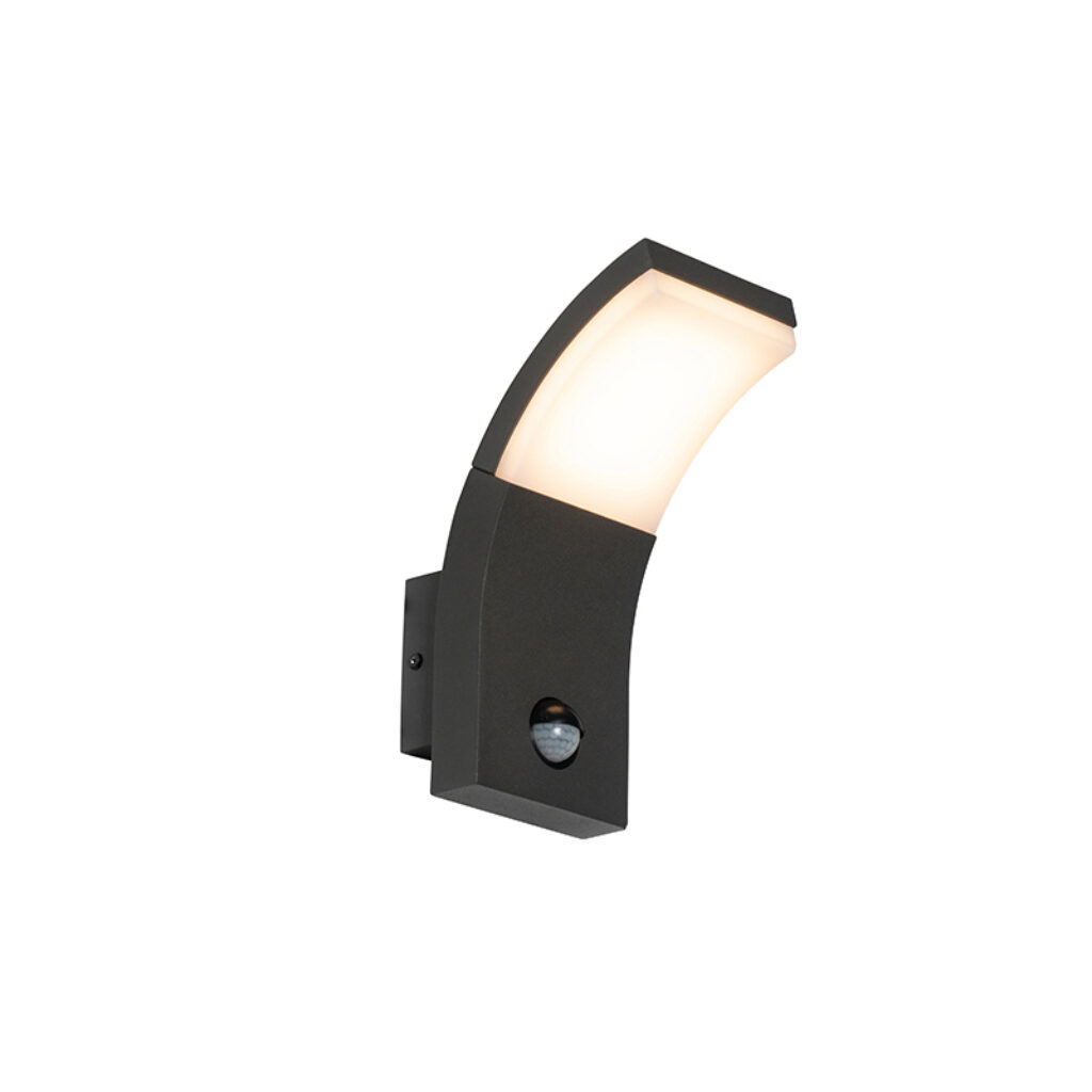 sensorlampen Buitenwandlamp antraciet incl. LED IP54 met bewegingssensor Litt AluminiumKunststof Donkergrijs Niets is fijner dan een goede buitenlamp naast de