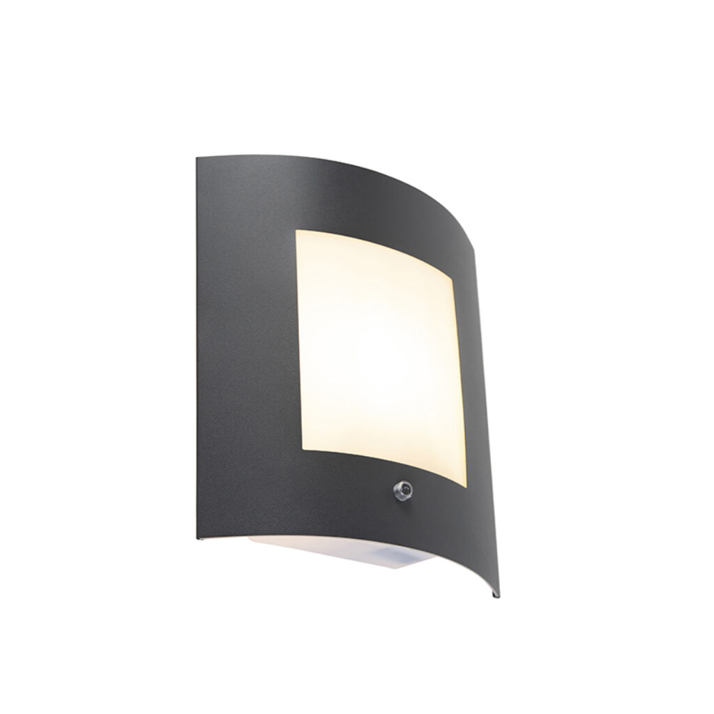 sensorlampen Buitenwandlamp antraciet IP44 sensor Emmerald 1 KunststofRoestvrij staal Donkergrijs Deze strakke wandlamp is een topkwaliteit buitenlamp uit