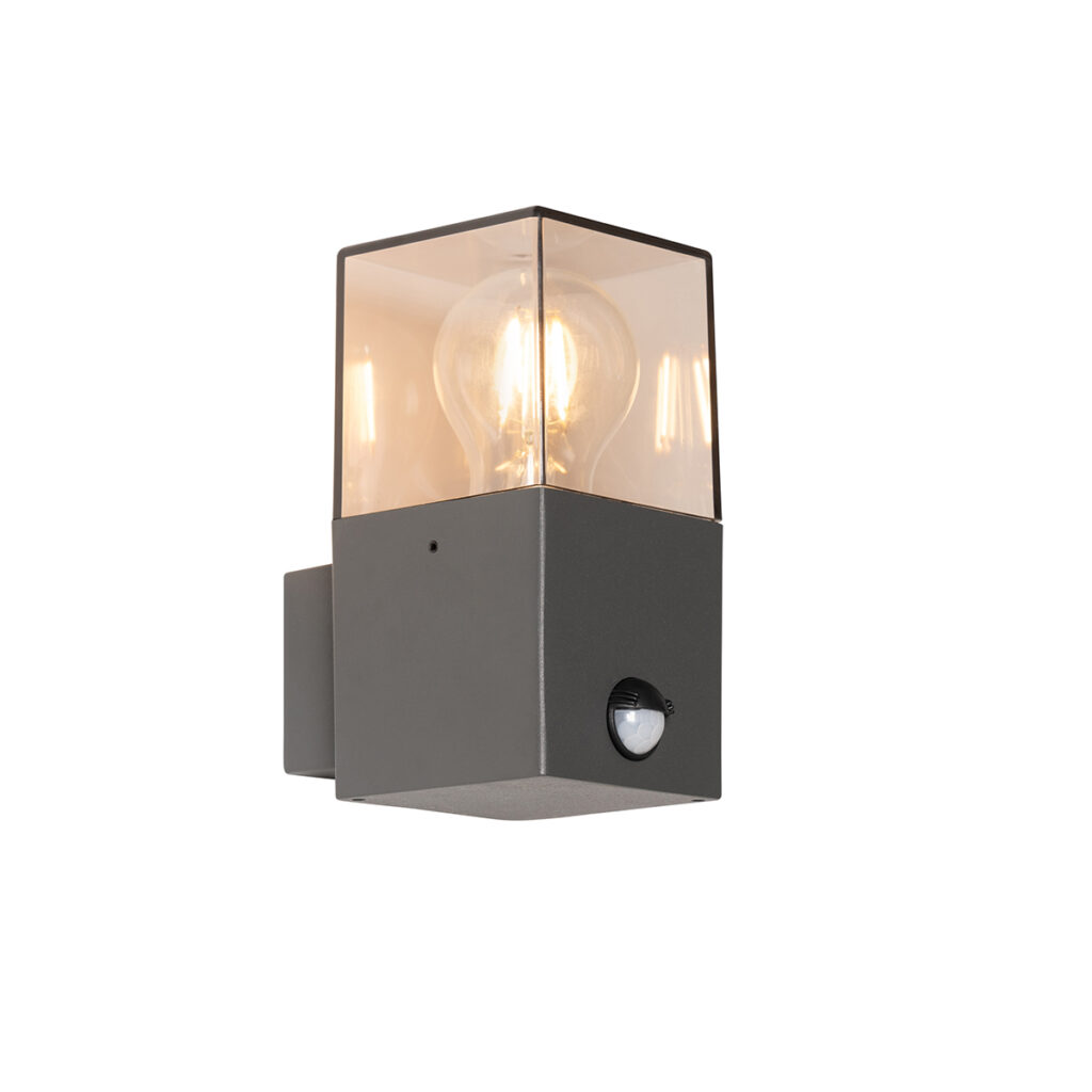 sensorlampen Buitenwandlamp donkergrijs met bewegingsmelder IP44 Denmark AluminiumKunststof Donkergrijs