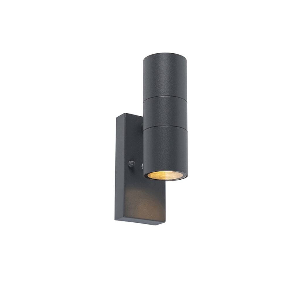 sensorlampen Buitenwandlamp donkergrijs sensor Duo Roestvrij staal Donkergrijs Deze wandlamp uitgevoerd in RVS de kleur donker grijs is een super functionele