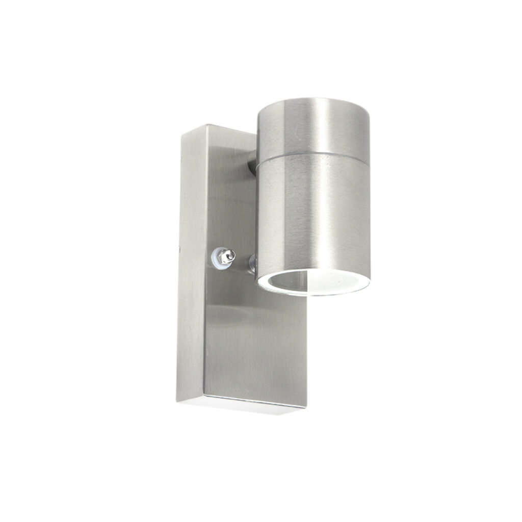 sensorlampen Buitenwandlamp staal IP44 met sensor Solo Roestvrij Staal Deze wandlamp Duo is een super functionele buitenlamp strakke vormgeving uitgevoerd in