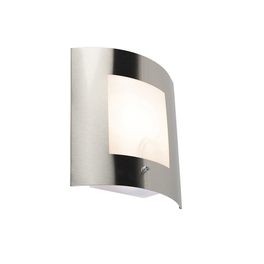 sensorlampen Buitenwandlamp staal IP44 sensor Emmerald 1 KunststofRoestvrij Staal Deze strakke wandlamp is een topkwaliteit buitenlamp uit hoogwaardig RVS. Een