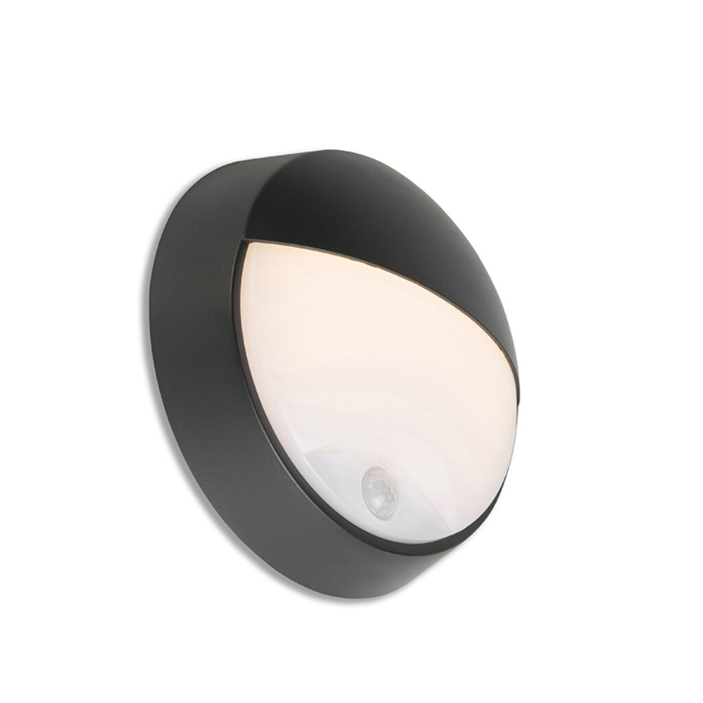 sensorlampen Buitenwandlamp zwart incl. LED met bewegingssensor IP54 Hortus Kunststof Zwart Deze wandlamp is een super functionele buitenlamp strakke vormgeving