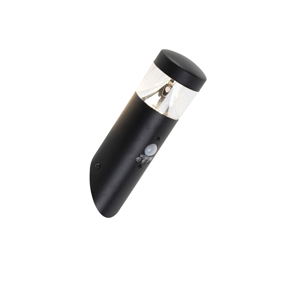 sensorlampen Buitenwandlamp zwart met bewegingssensor IP44 incl. LED Roxy AluminiumKunststof Zwart Versier je buitenmuren deze Roxy. Hij verzorgt prachtige