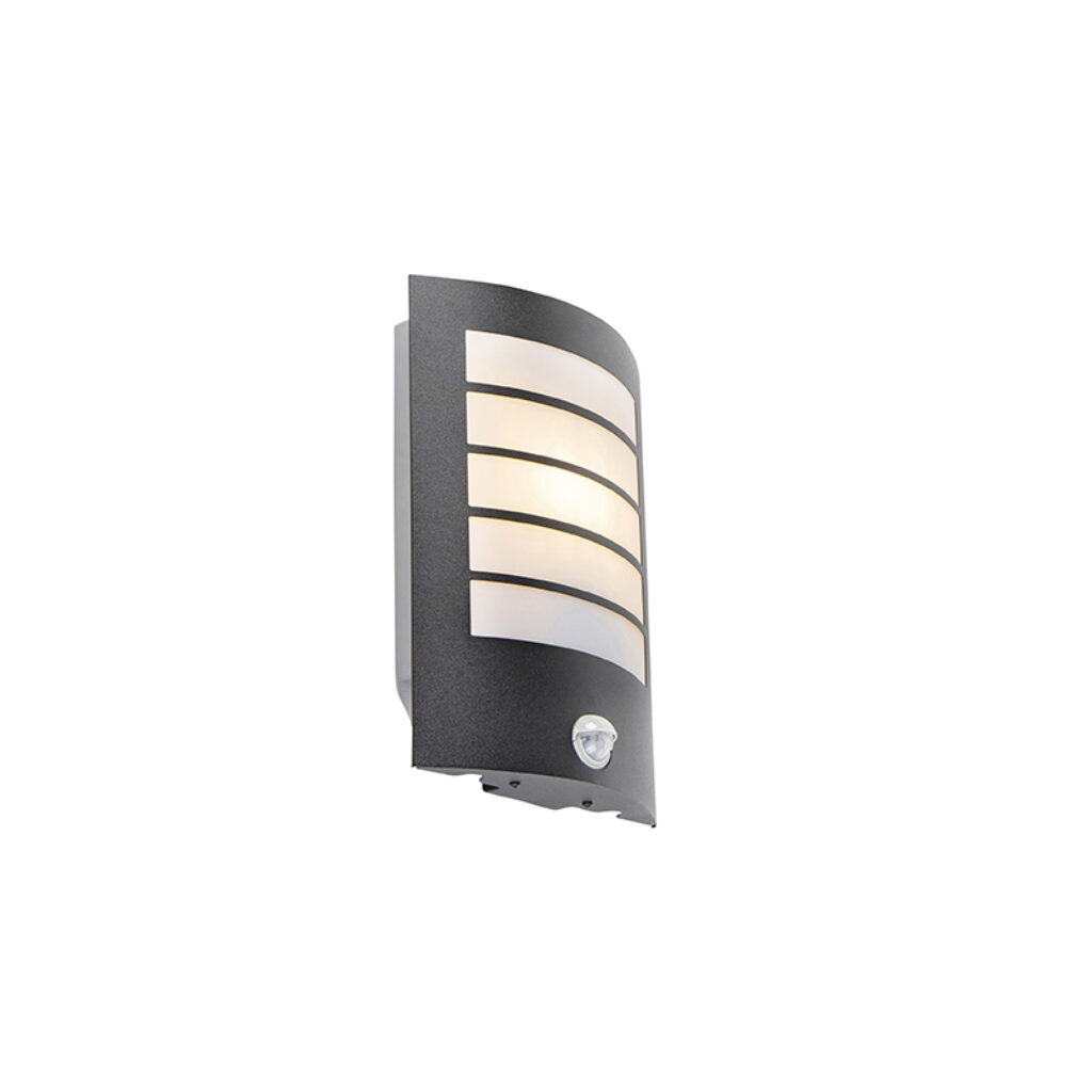 sensorlampen Buitenwandlamp zwart IP44 met bewegingssensor Miro Kunststof Zwart Tijdlozer dan de wordt het niet. Deze lamp past bij elke woonstijl van modern