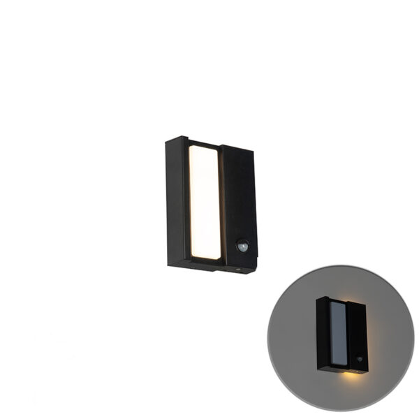 sensorlampen Moderne buiten wandlamp zwart IP44 met beweging sensor Spiare Roestvrij staal Zwart Op zoek naar een moderne Dan is de die je De lamp wordt