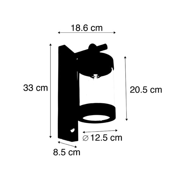 Ruben Buiten wandlamp roestbruin IP44 bewegingsmelder - Afbeelding 3