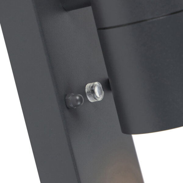 Set van 2 buitenwandlamp donkergrijs 2-lichts licht-donker sensor - Duo - Afbeelding 2