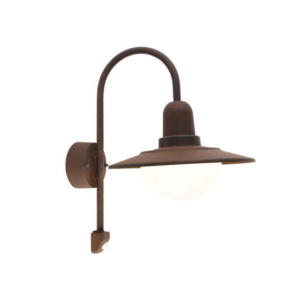 sensorlampen Vintage buiten wandlamp bruin IP44 bewegingssensor Herman AluminiumStaal Roestbruin Is vintage helemaal jouw Dan past de perfect bij je. Zijn