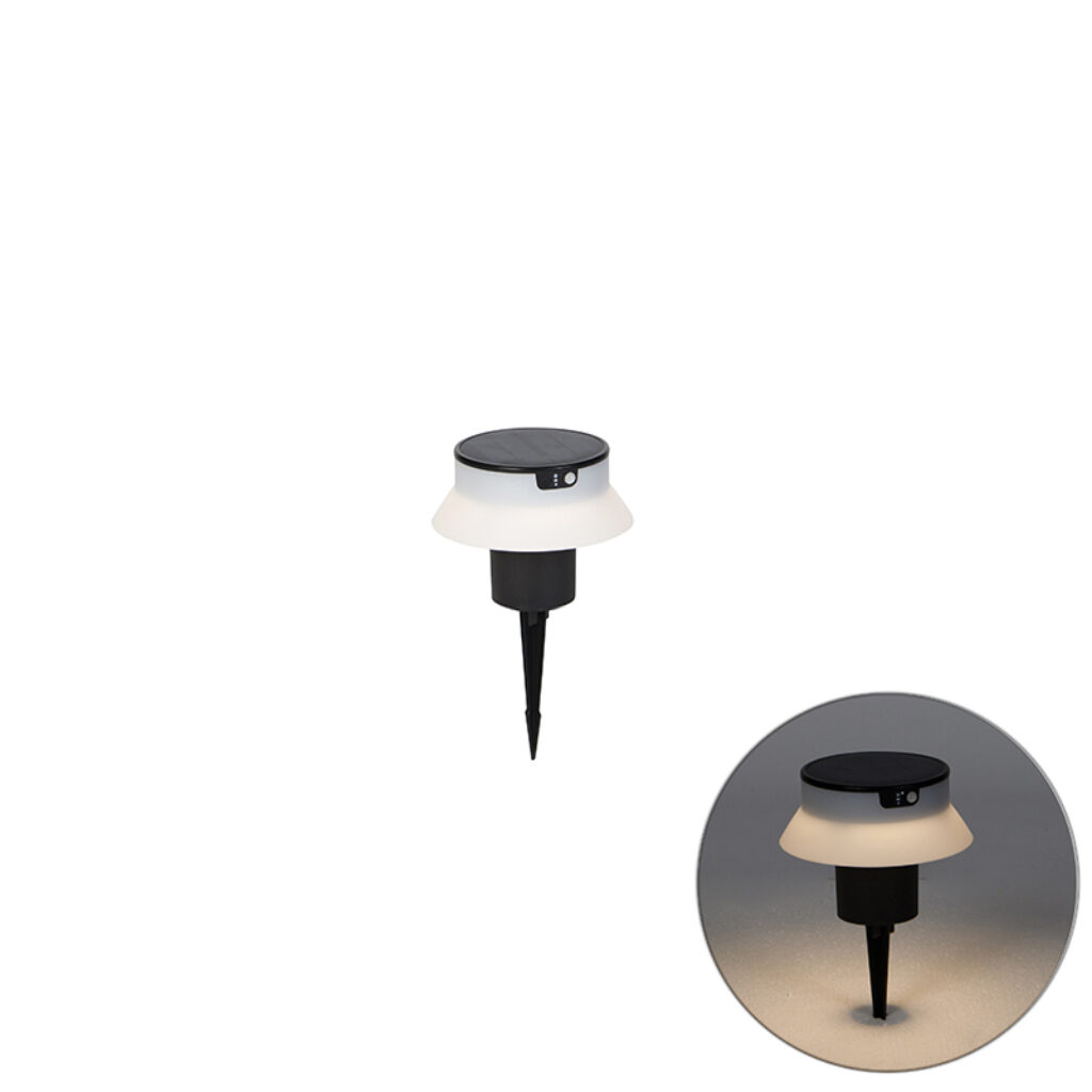 solarlampen Design prikspot zwart incl. LED en dimmer IP55 solar Felice Kunststof Zwart Wat een leuke is Hij lijkt net op lichtgevende paddenstoel doordat de