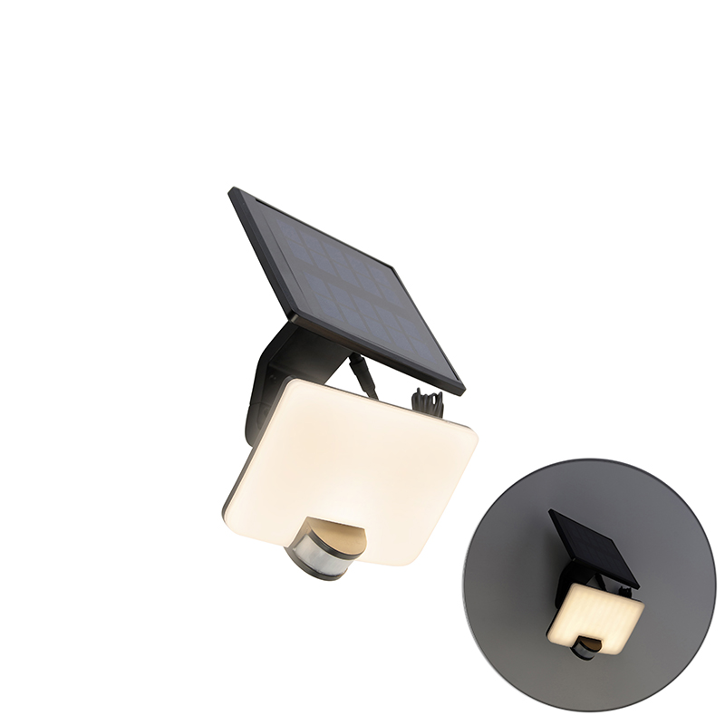 solarlampen Moderne straler zwart incl. LED IP54 Solar Soko Kunststof Zwart Ben je op zoek naar een duurzame Dan is wat voor Deze wandlamp maakt gebruik van