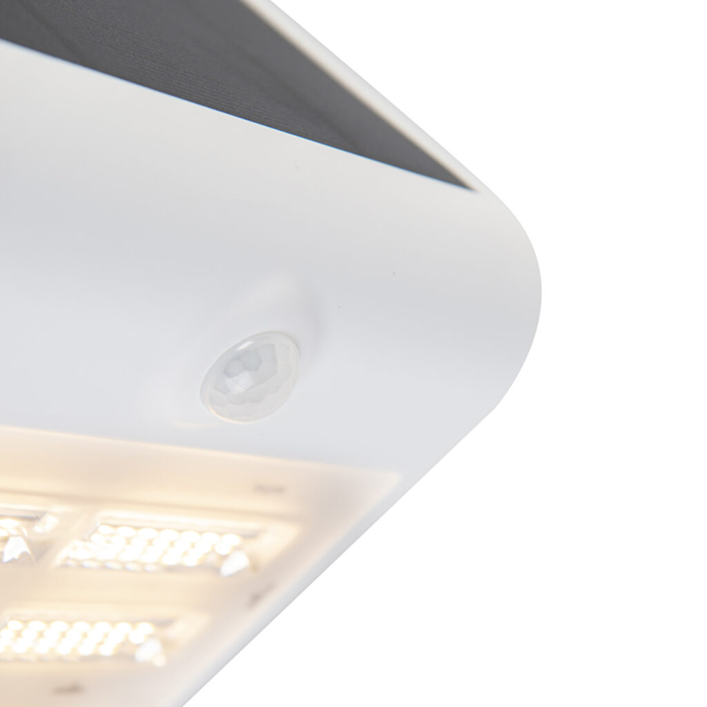 solarlampen Straler wit incl. LED met beweging sensor IP65 solar Daya Kunststof Wit Deze prachtige buitenlamp bestaat uit een modern kunststof ontwerp. De lamp