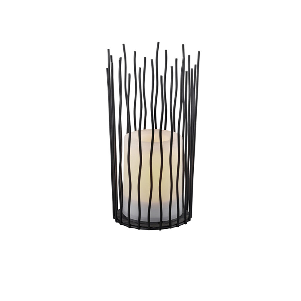 solarlampen Tafellamp met flame effect incl. LED op solar IP44 Cordo Staal Zwart sfeer in de tuin of het balkon deze tafellamp. Met lijkt net er een sfeervol