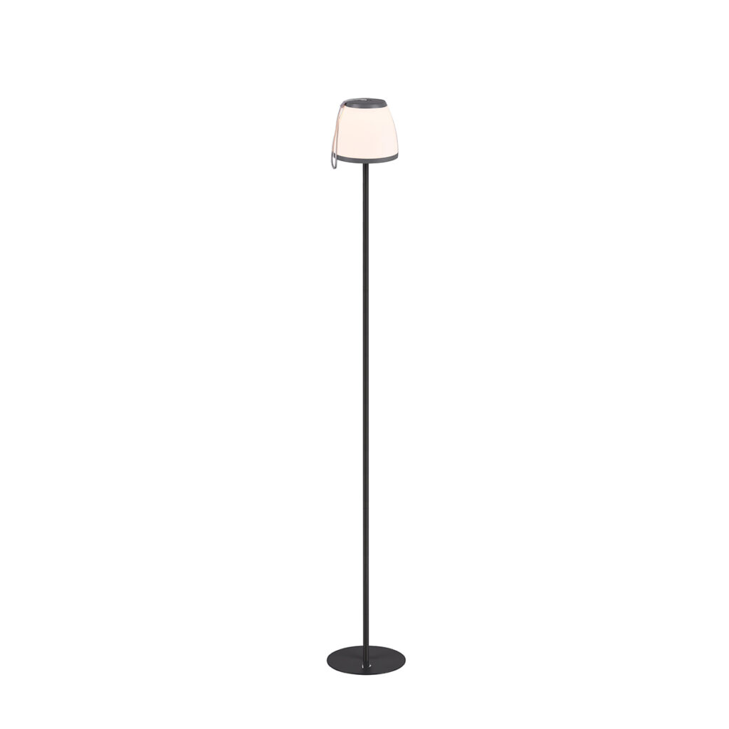 staande buitenlampen Buiten vloerlamp donkergrijs oplaadbaar dimbaar Matias Kunststof Donkergrijs Voeg een huiselijke sfeer toe aan je terras met Matias. De