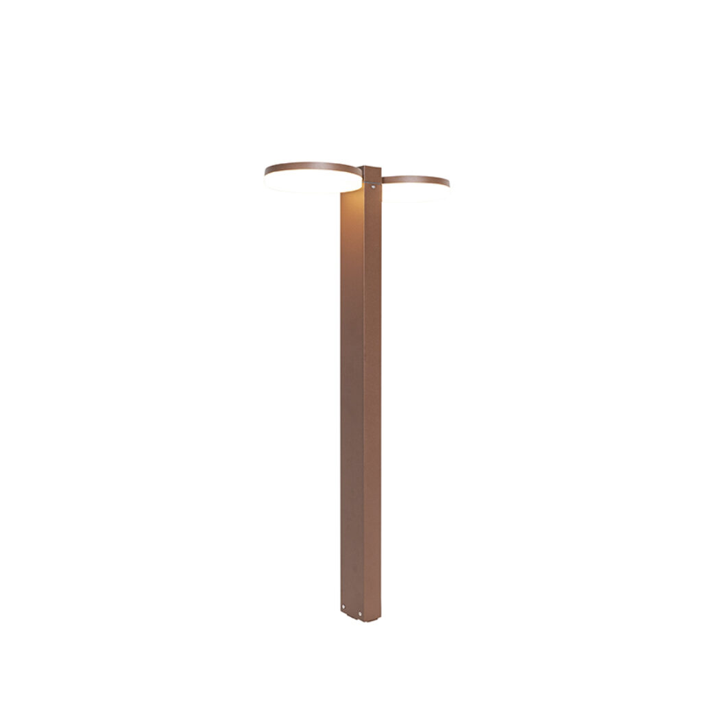 staande buitenlampen Staande buitenlamp roestbruin 80 cm incl. LED IP44 Esmee Aluminium Roestbruin Deze moderne is een opvallende verschijning. De gemaakt van