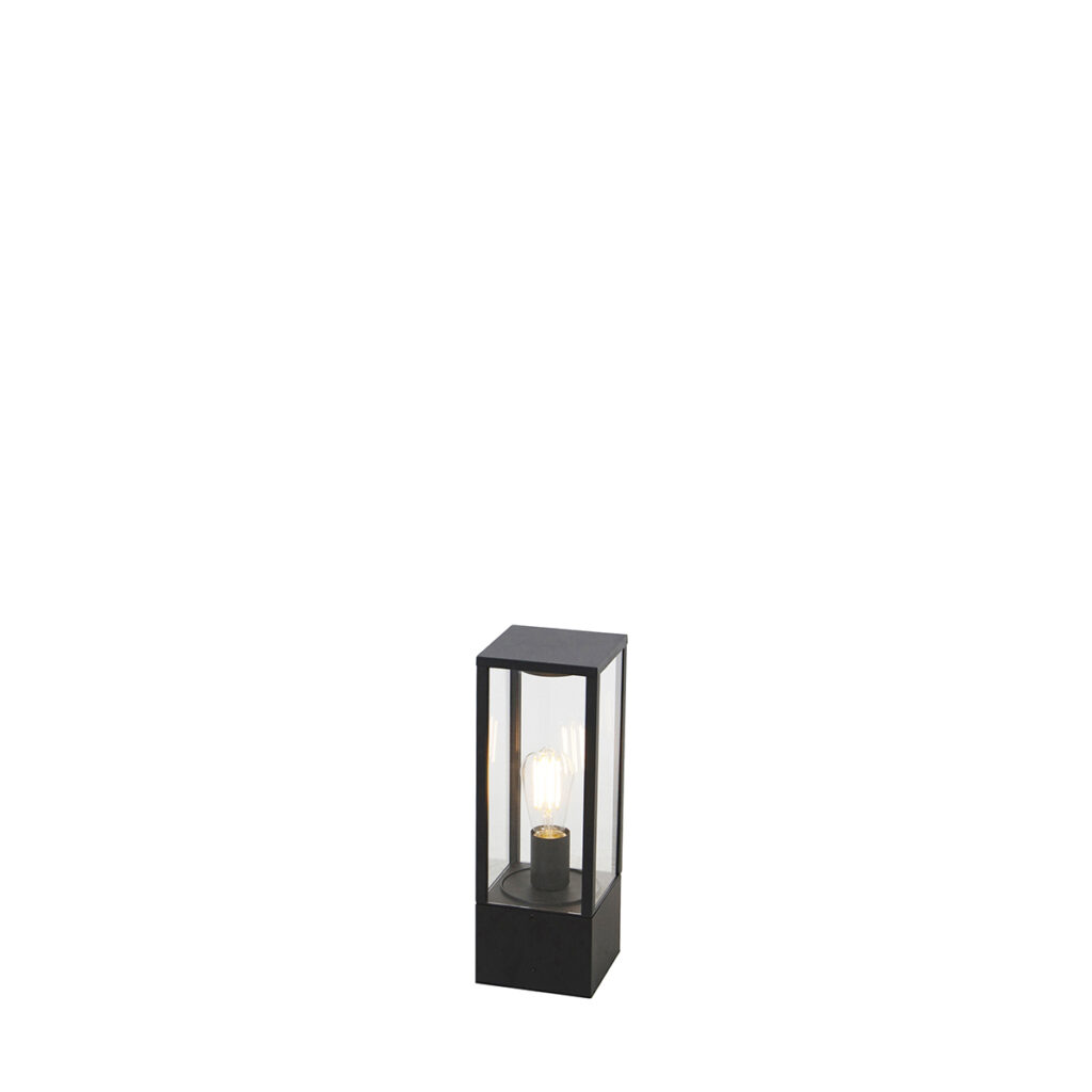 staande buitenlampen buitenlamp zwart 40 cm IP44 Charlois AluminiumGlas Zwart maakt van je huis een Hij indruk met zijn zwarte kleur en leuke uiterlijk. is