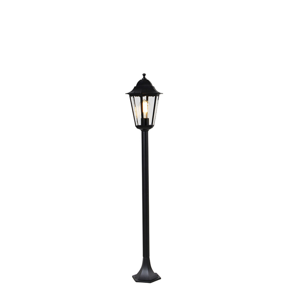 staande buitenlampen Staande buitenlantaarn zwart 120 cm IP44 Havana GlasAluminium Zwart Ben je op zoek naar een klassieke zwarte Dan heb hem gevonden in de