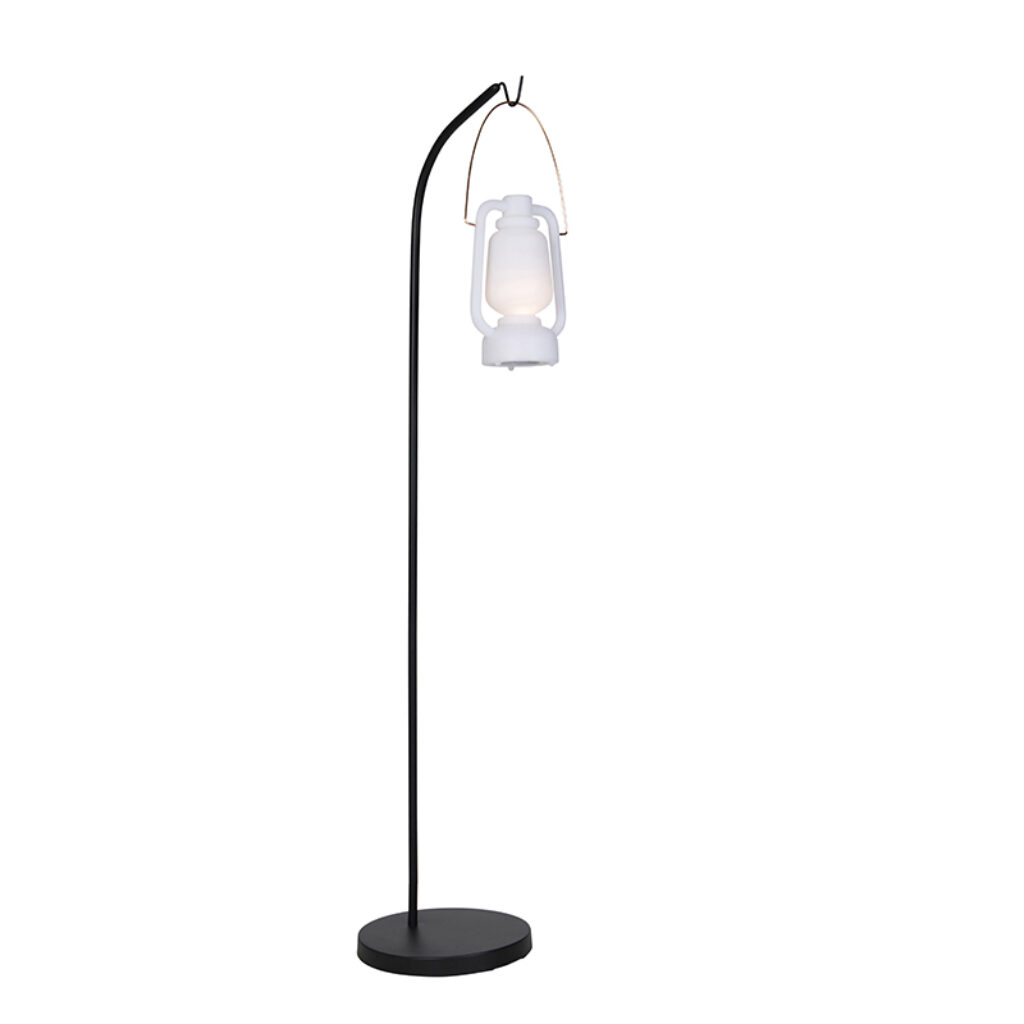 staande buitenlampen Design buiten vloerlamp zwart IP44 incl. LED Mart Storm Small KunststofStaal Wit Leuk je tuin op met design Mart. Deze storm lamp is een