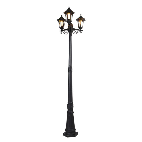 staande buitenlampen Klassieke buiten lantaarn zwart IP44 New Haven GlasKunststof Zwart een romantische sfeer in je tuin met onze lantaarn. Deze prachtige is