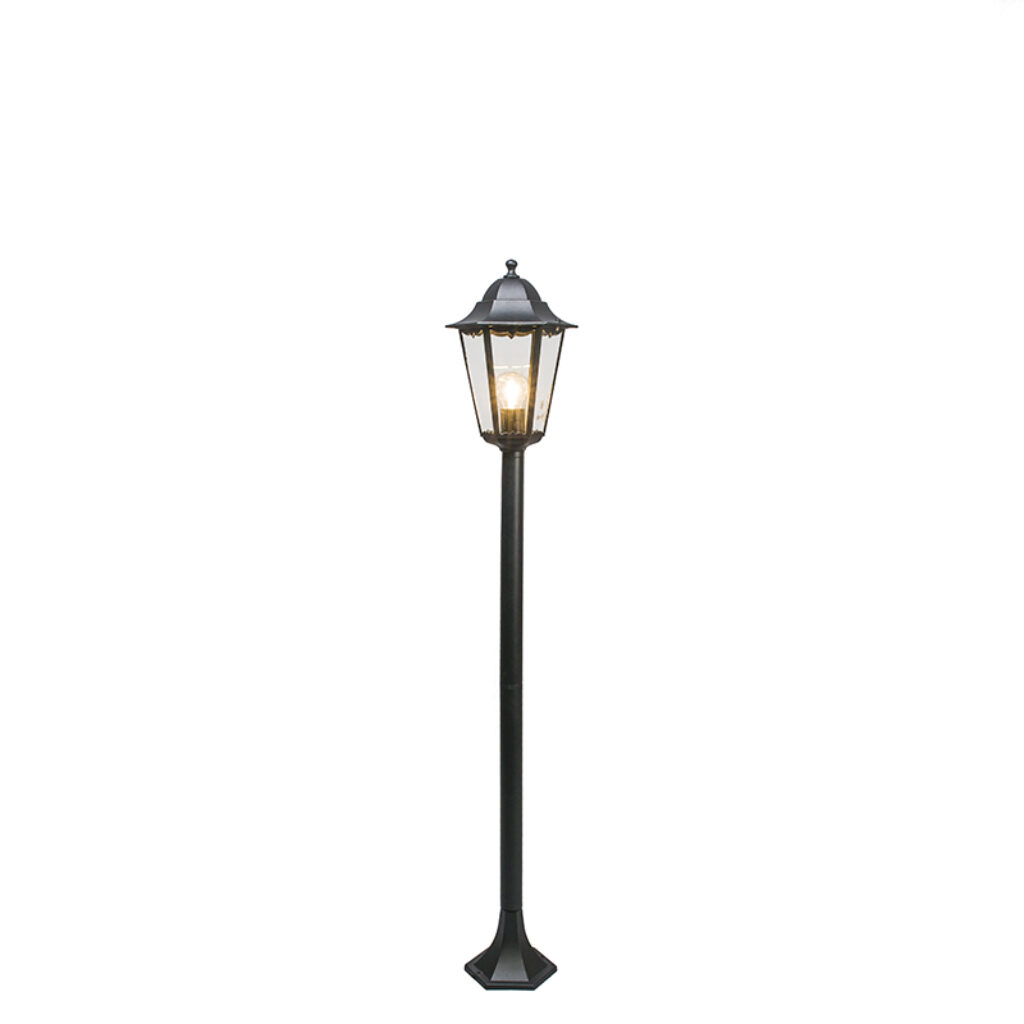 staande buitenlampen Klassieke buitenlamp zwart IP44 125 cm New Orleans AluminiumGlas Zwart Ben je op zoek naar een klassieke zwarte Dan heb hem gevonden in de