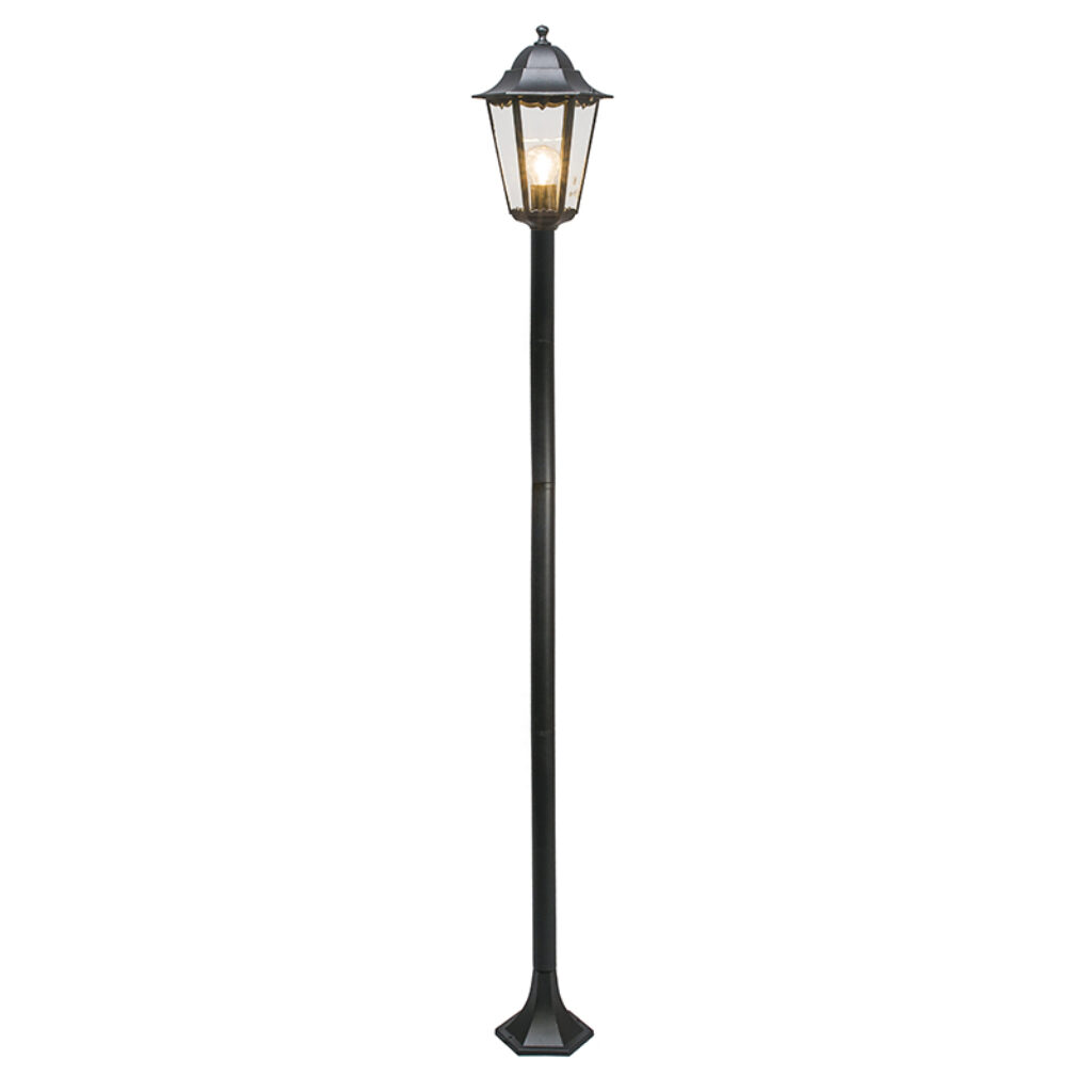 staande buitenlampen Klassieke buitenlamp zwart 170cm IP44 New Orleans 1 AluminiumGlas Zwart Ben je op zoek naar een klassieke zwarte Dan heb hem gevonden in de