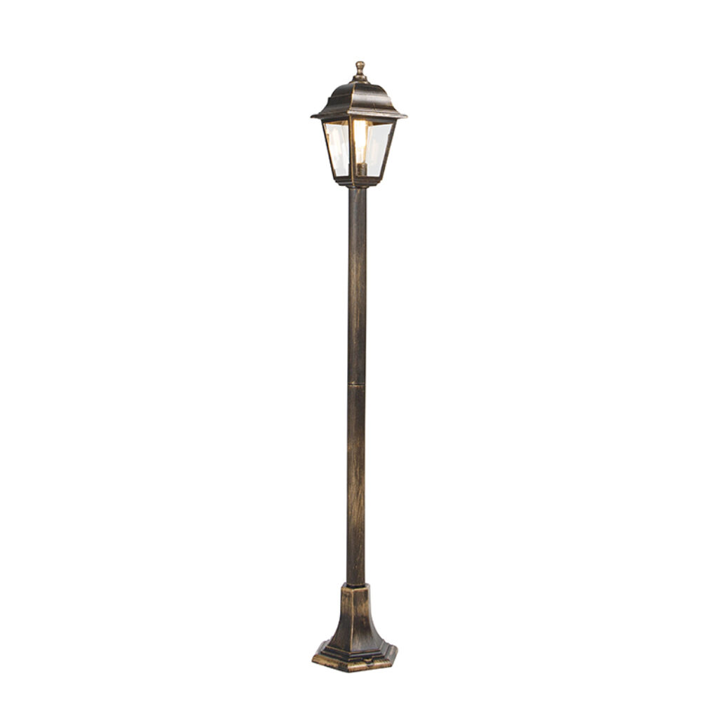 staande buitenlampen Klassieke lantaarn antiek goud 122 cm IP44 Capital GlasKunststof Een opvallende die is afgewerkt in een mooie gouden en het bekende
