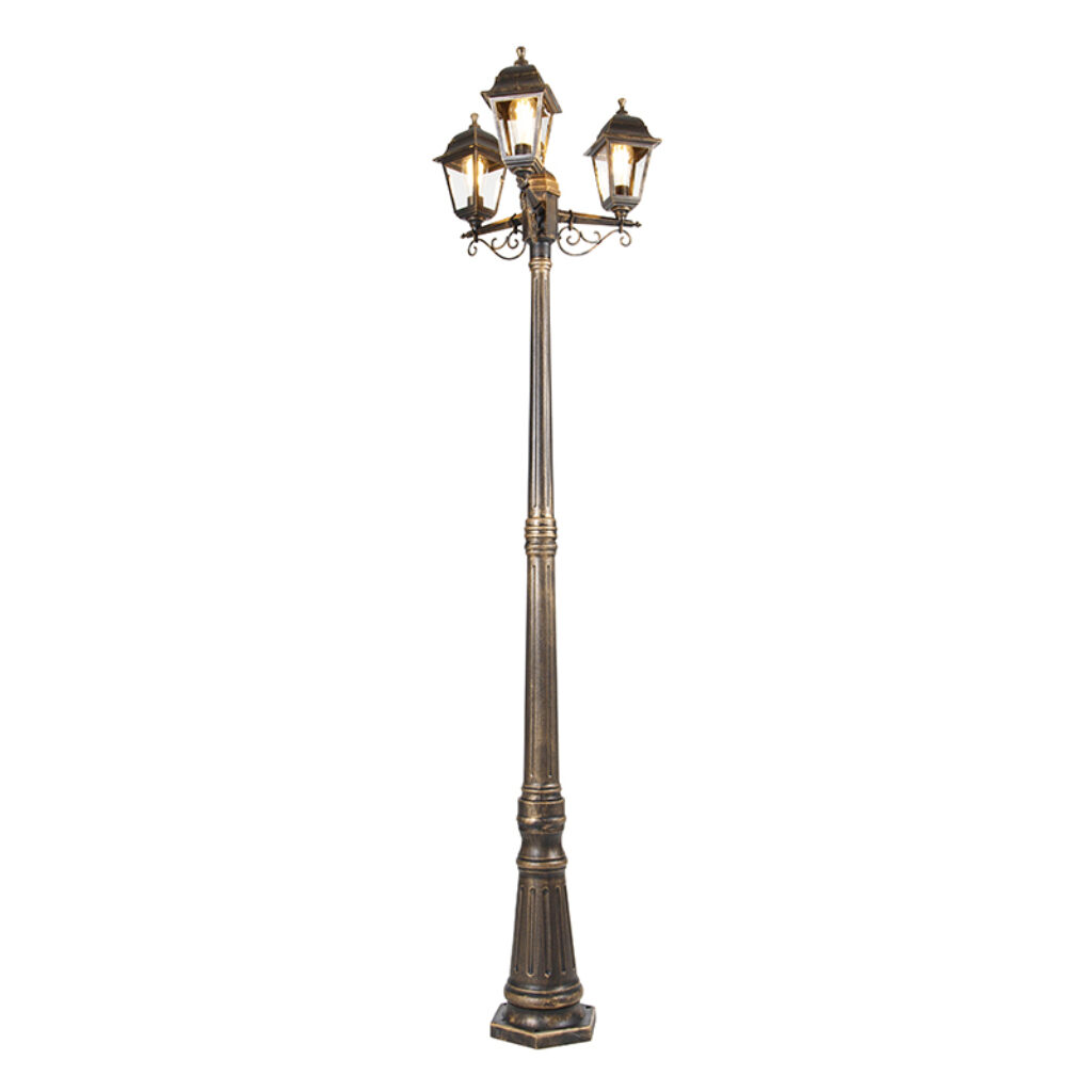 staande buitenlampen Klassieke lantaarn antiek goud IP44 Capital GlasKunststof Een klassieker van formaat deze lantaarn. Hij is mooi afgewerkt in kunststof een