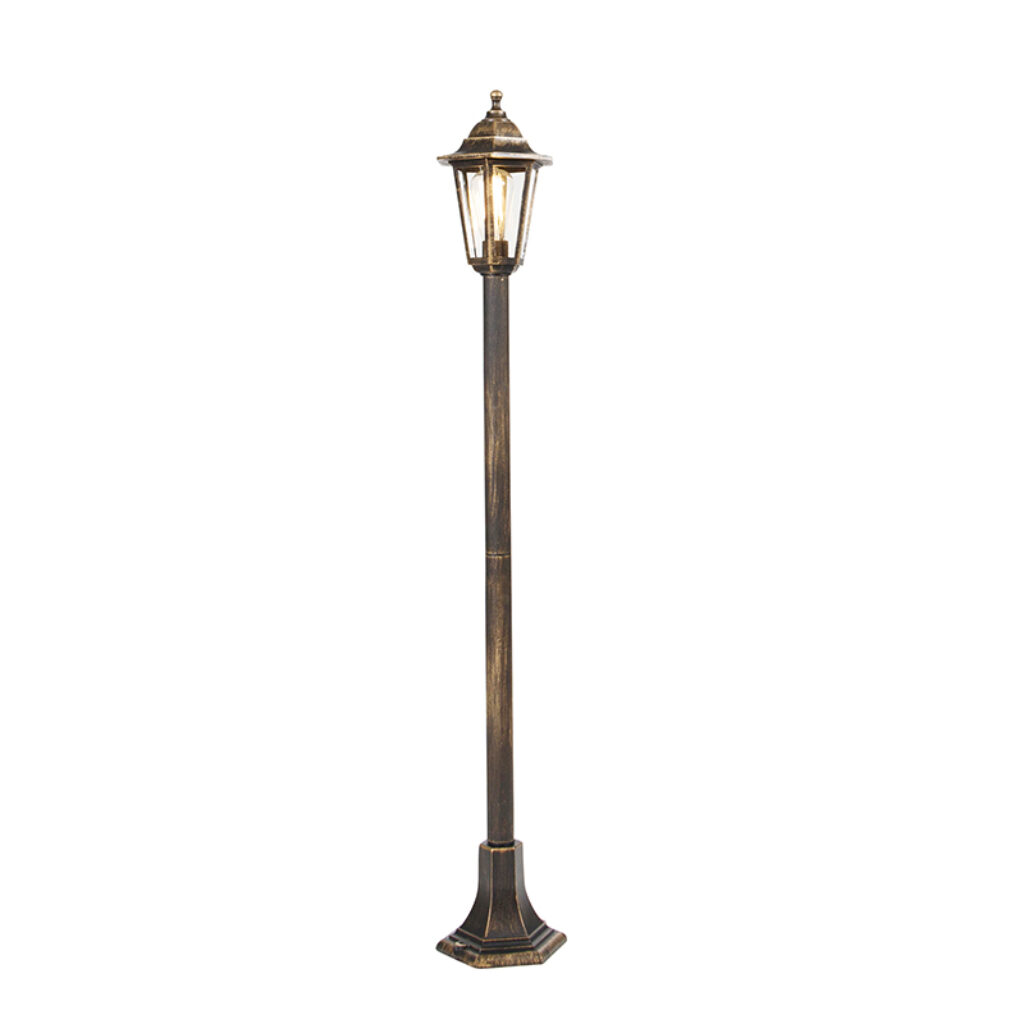 staande buitenlampen Klassieke lantaarn antiek goud New Haven GlasKunststof Met je een romantische sfeer in de tuin. Deze prachtige is afgewerkt gouden kleur.