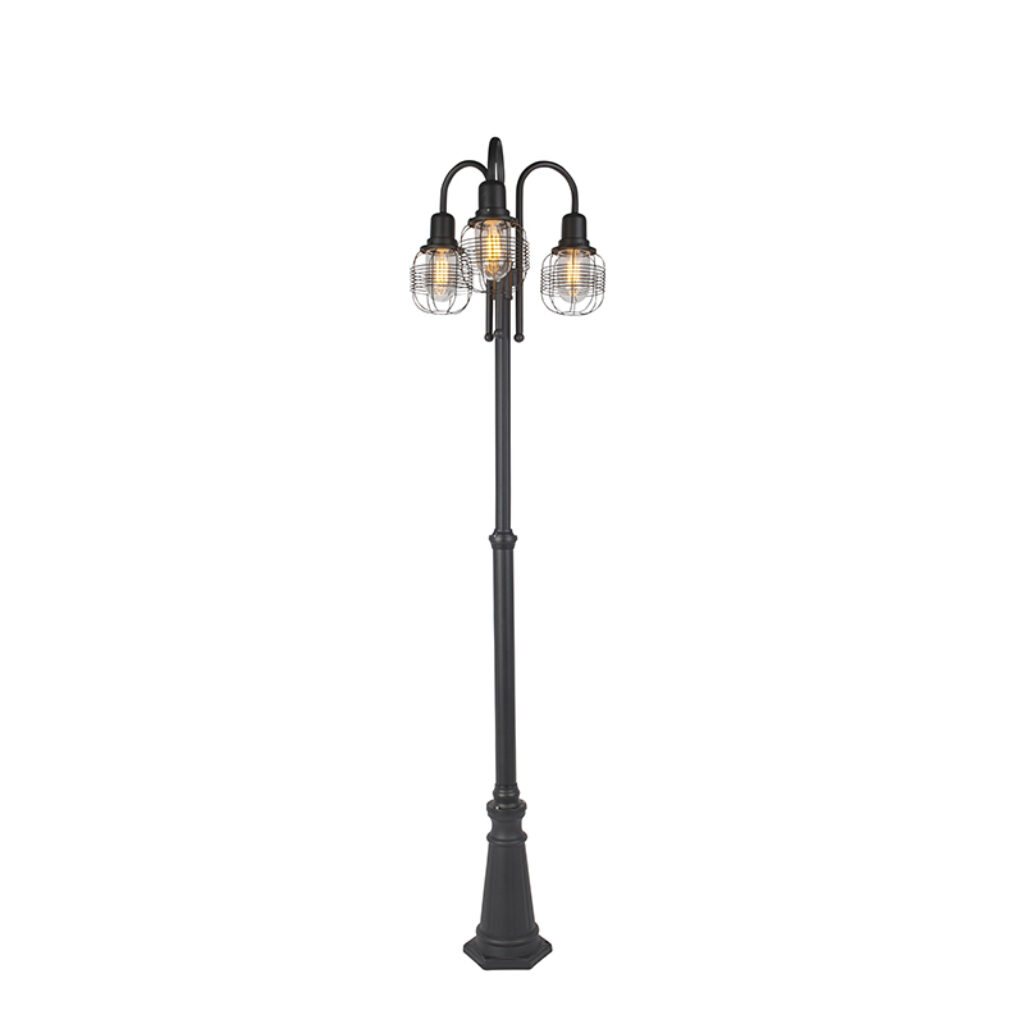 staande buitenlampen Landelijke buitenlamp zwart IP44 Guardado AluminiumGlas Zwart Wat een stoere is geen alledaagse en dat maakt hem juist zo mooi. De zwarte