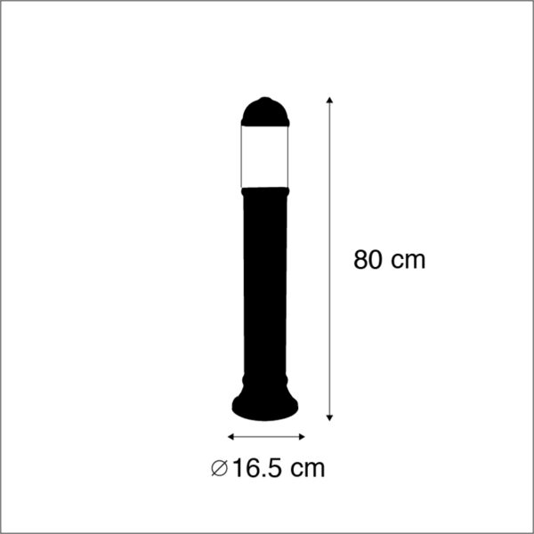 Landelijke buitenpaal zwart 80 cm IP55 - Sauro - Afbeelding 3