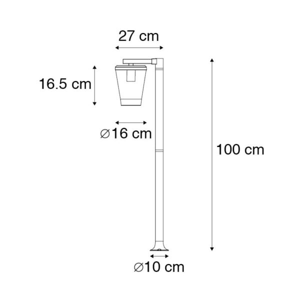 Modern buiten paaltje zwart 100 cm IP44 - Joren - Afbeelding 3