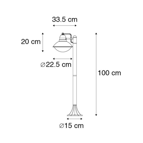 Modern buiten paaltje zwart 100 cm IP44 - Marcel - Afbeelding 3