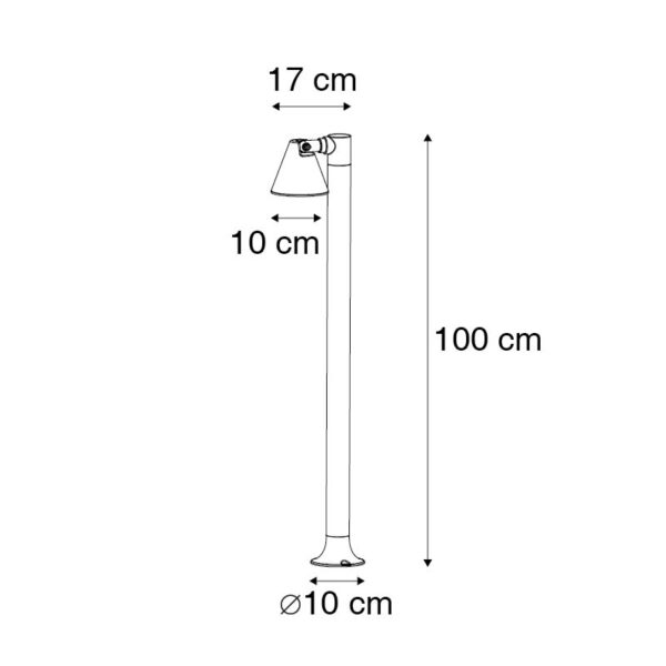 Modern buiten paaltje zwart 100 cm IP44 verstelbaar - Ciara - Afbeelding 3