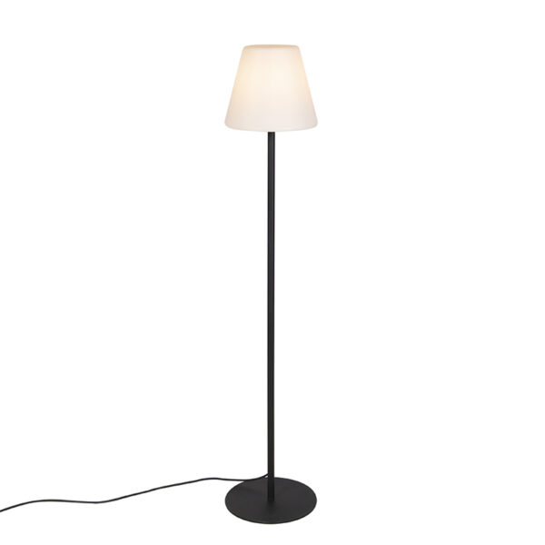 staande buitenlampen Moderne buiten vloerlamp zwart Virginia Roestvrij staal Zwart Helemaal in stijl met de huidige lounge trend voor Maak je tuin of terras