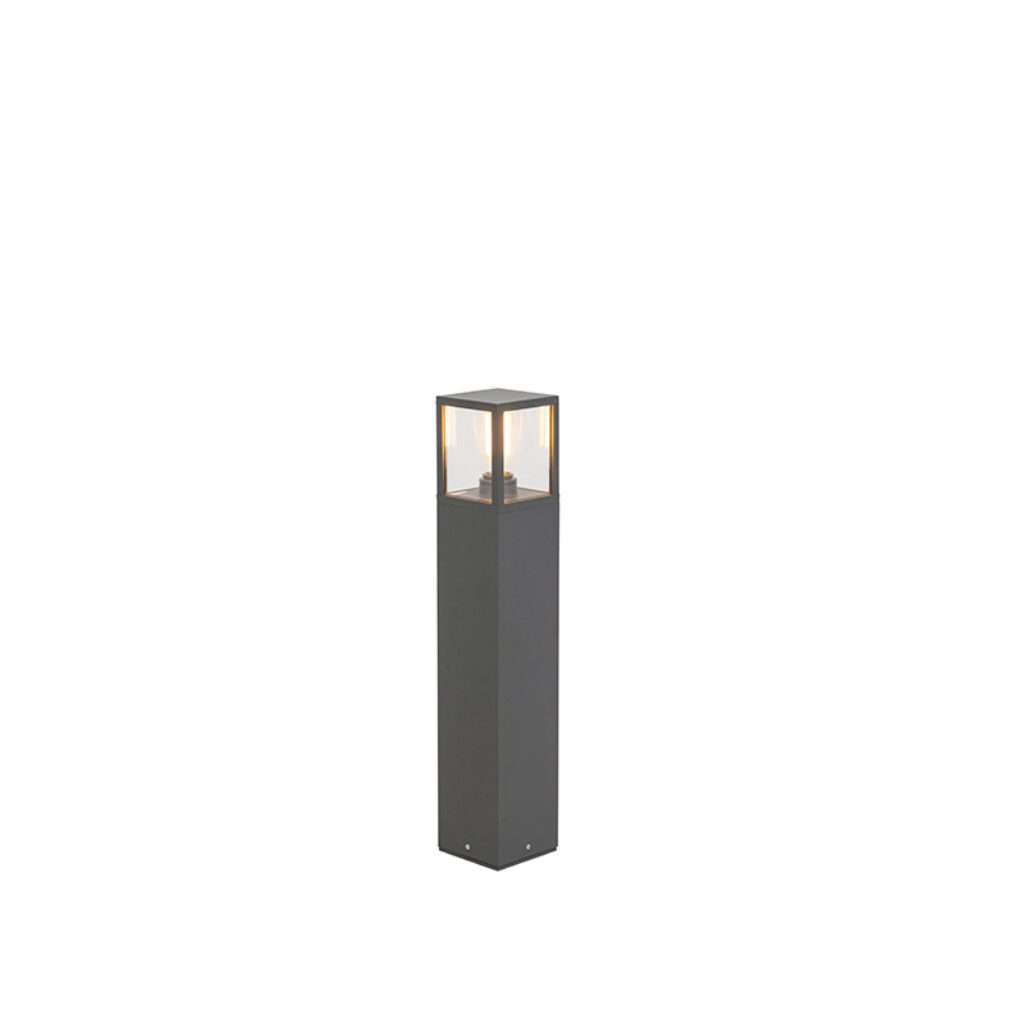 staande buitenlampen Moderne buitenlamp 65cm antraciet IP54 Zaandam AluminiumGlas Donkergrijs Tuinpaal geeft je tuin net dat beetje extra. Door het strakke en